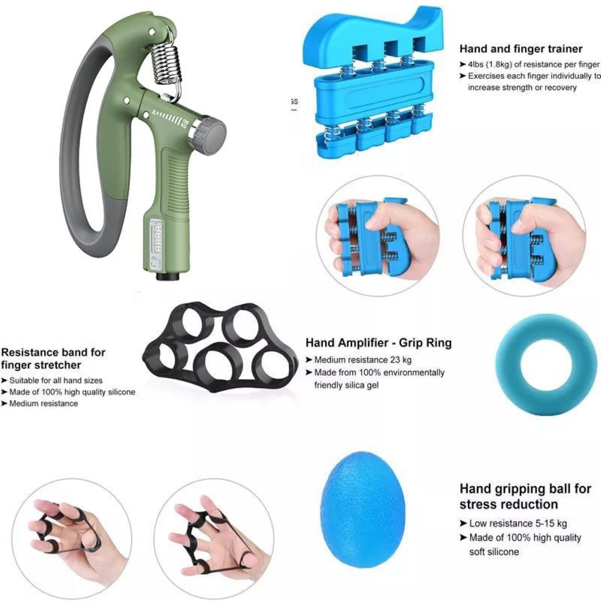 5-in-1 Hand Grip Kit Stronger Hands, Better You! handgripSG EXCLUSIVE!