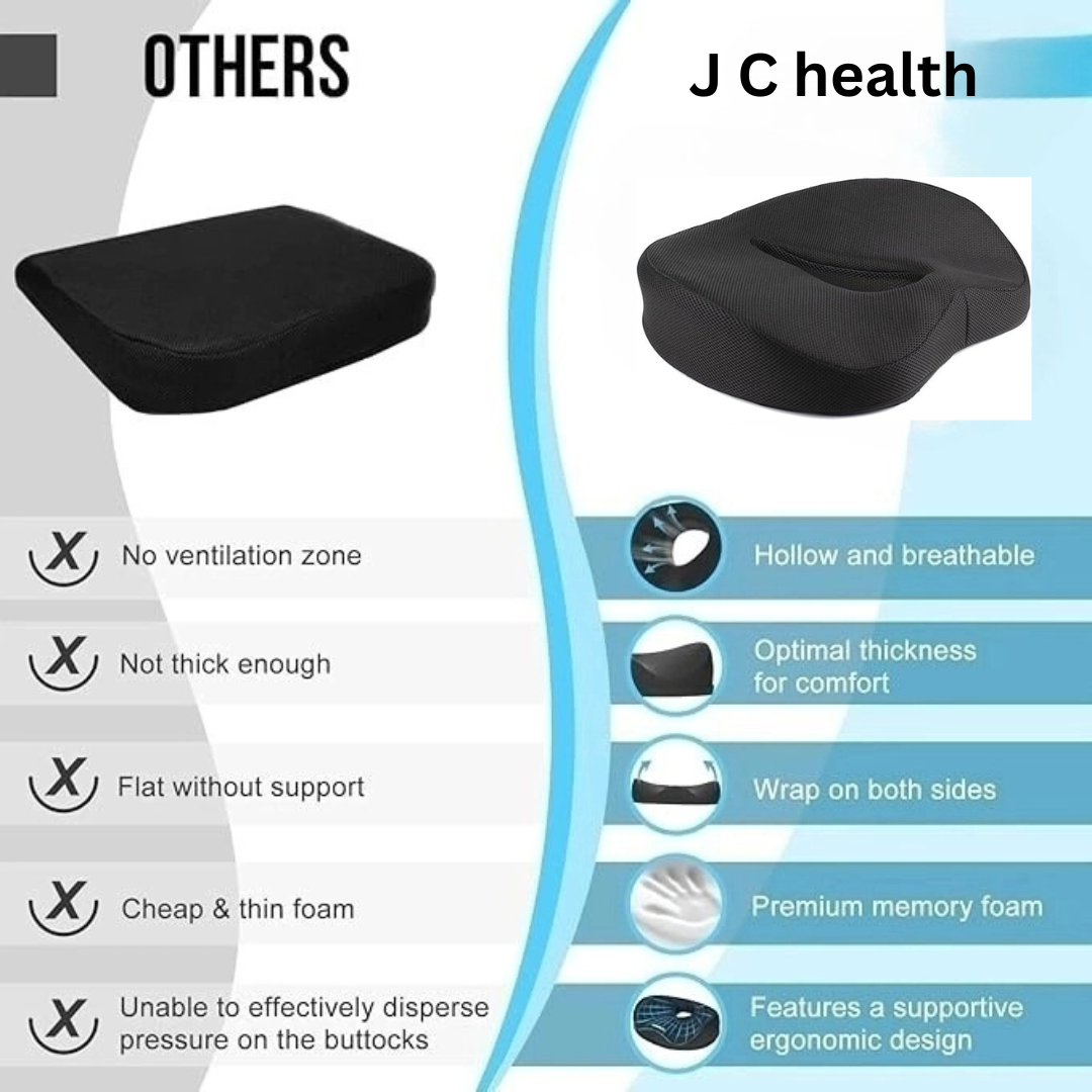 Back Pain Relief for Office Chairs: Memory Foam Seat Cushion (SG)|告别办公椅带来的背痛! | 记忆棉坐垫,久坐不累!(新加坡)