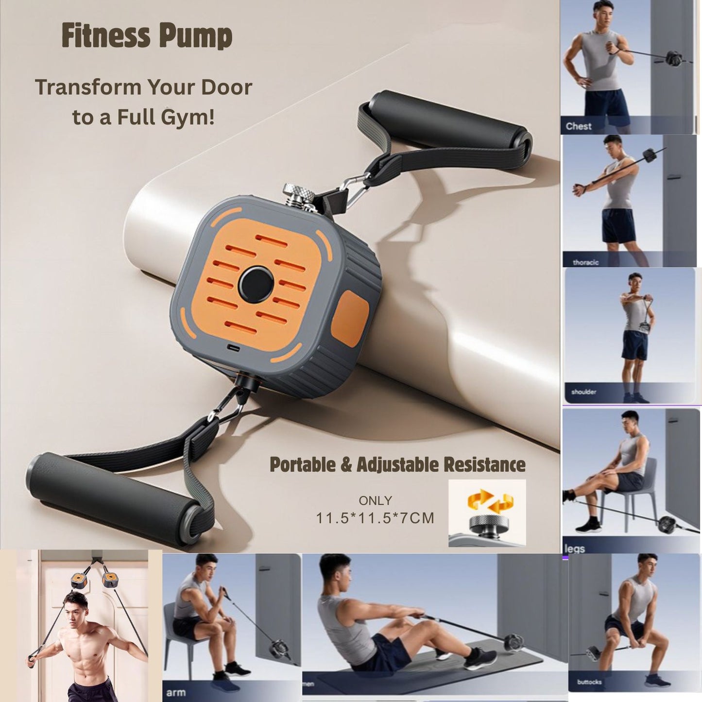 JC Health Power Pump 可调阻力训练器:家庭锻炼的力量训练器