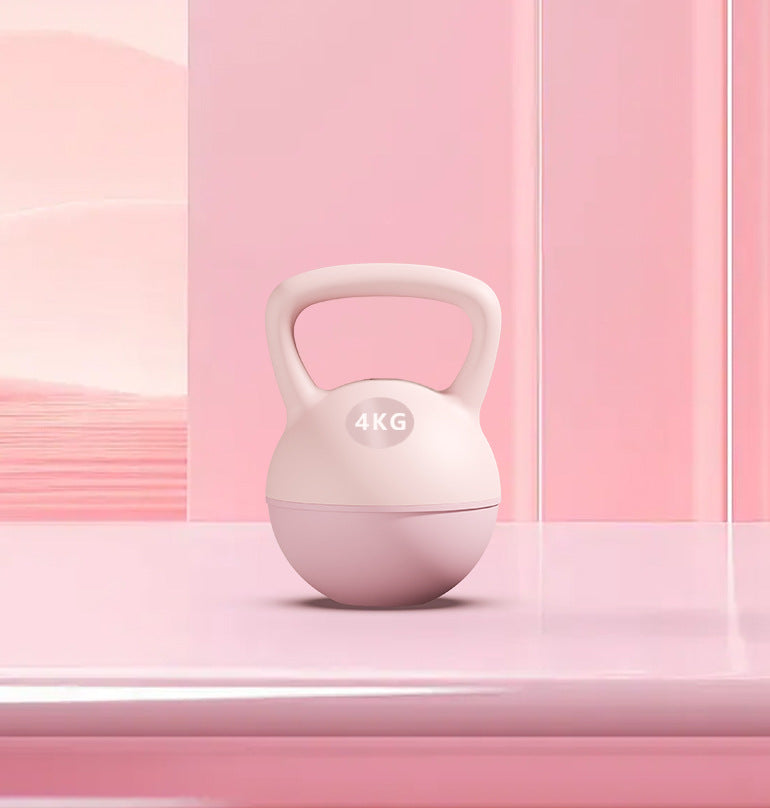 4kg pink kettlebell on a pink background
