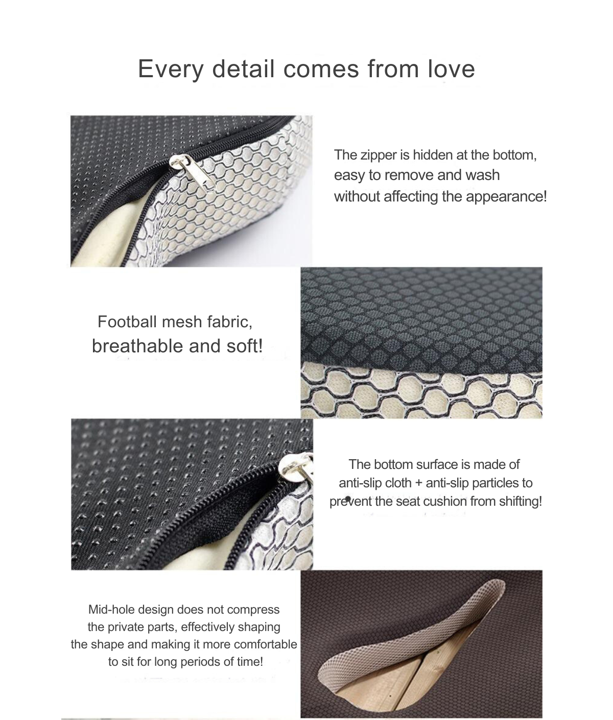 Back Pain Relief for Office Chairs: Memory Foam Seat Cushion (SG)|告别办公椅带来的背痛! | 记忆棉坐垫,久坐不累!(新加坡)