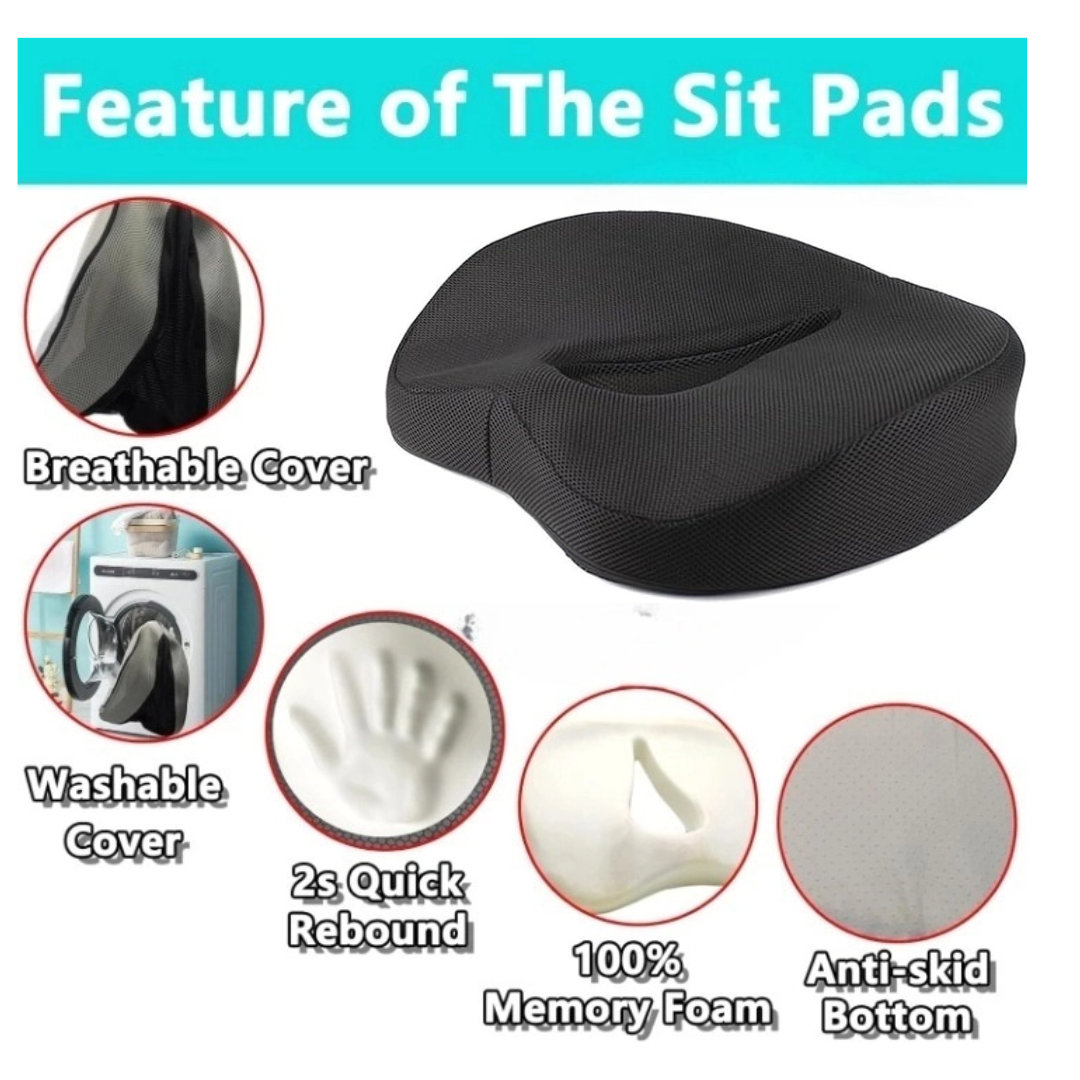 Back Pain Relief for Office Chairs: Memory Foam Seat Cushion (SG)|告别办公椅带来的背痛! | 记忆棉坐垫,久坐不累!(新加坡)