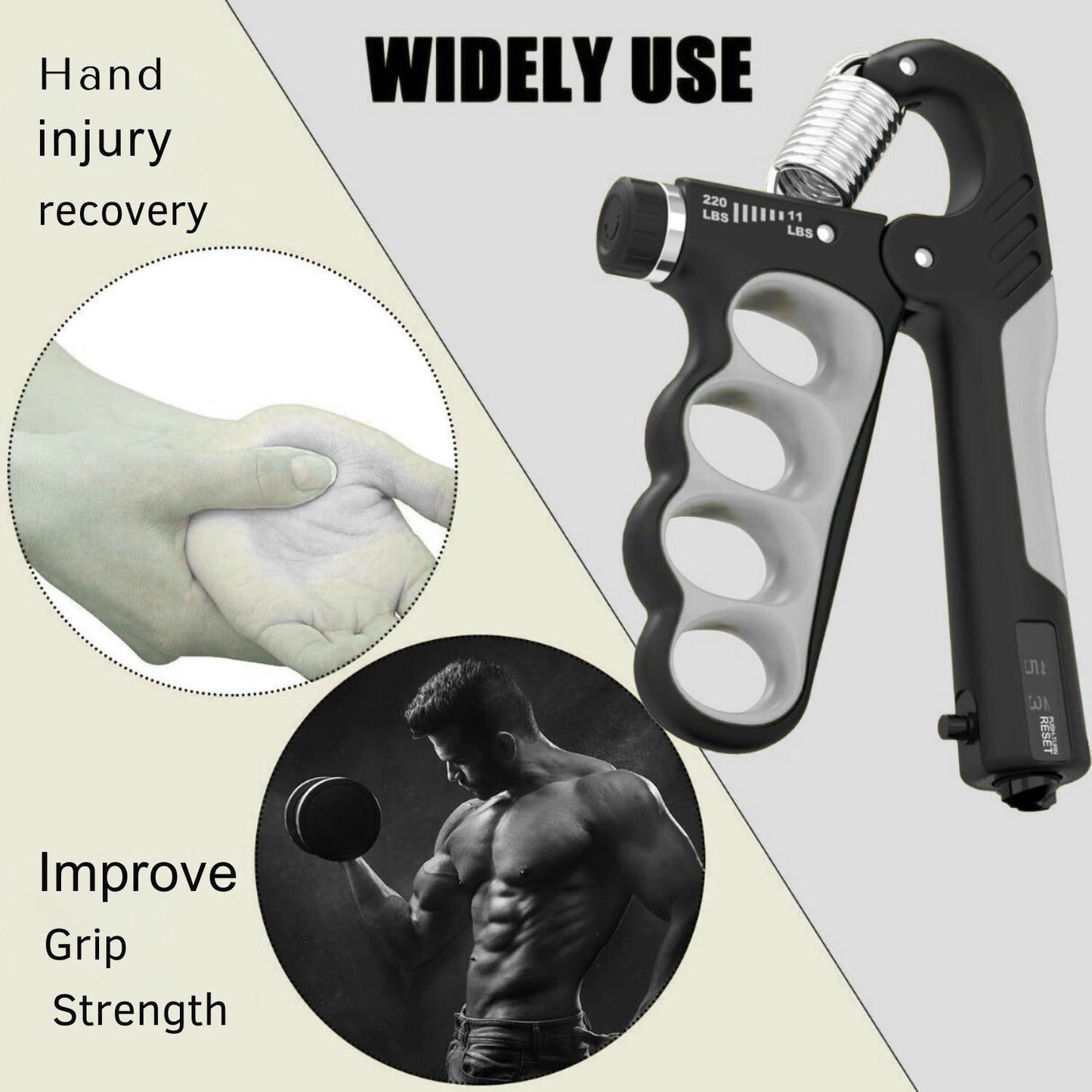 JC Health Finger Split Gripper | Ergonomic Hand Strengthener for Grip & Dexterity, No Slip