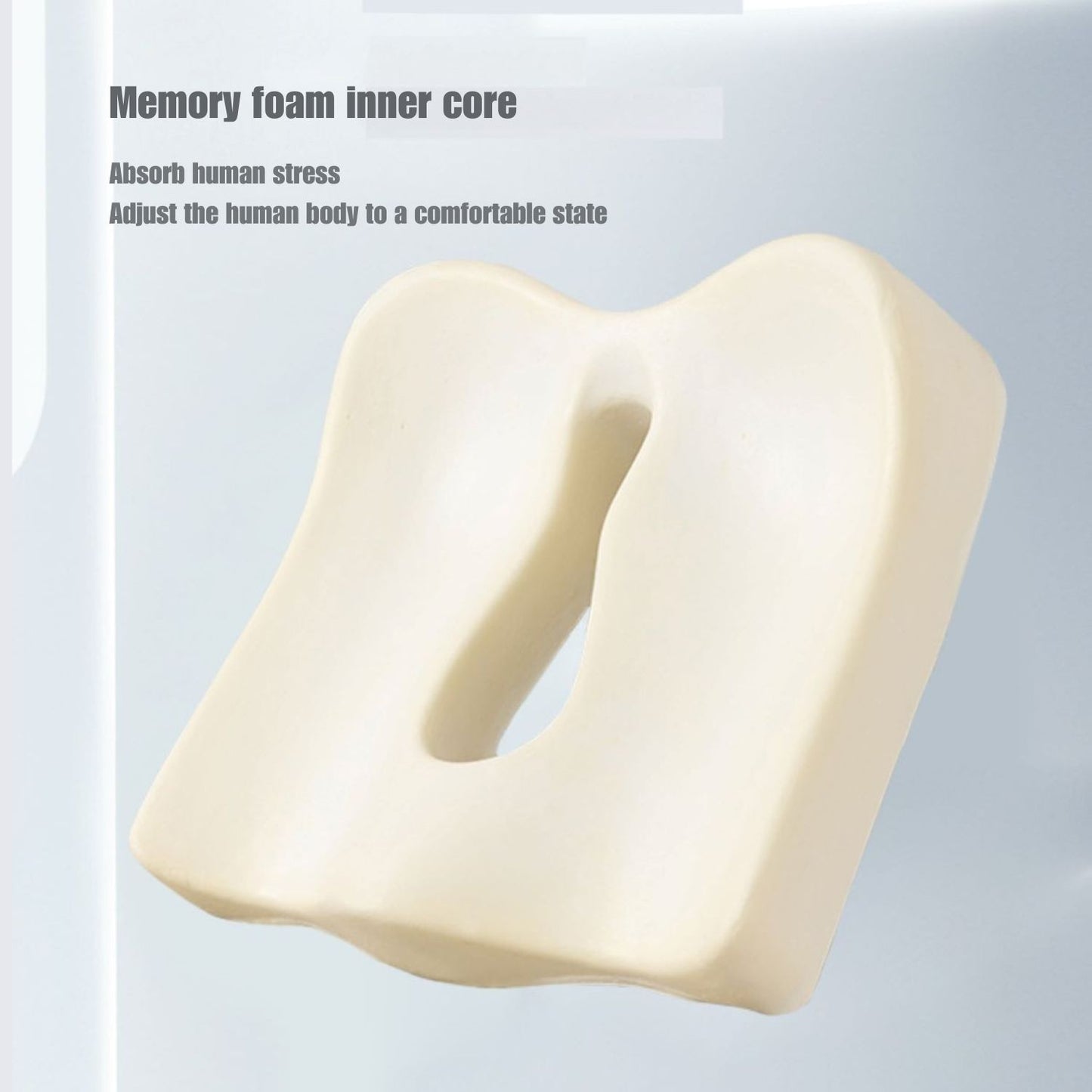 JC Health donut seat cushion's memory foam inner core, designed to absorb human stress and adjust the body to a comfortable state for superior support