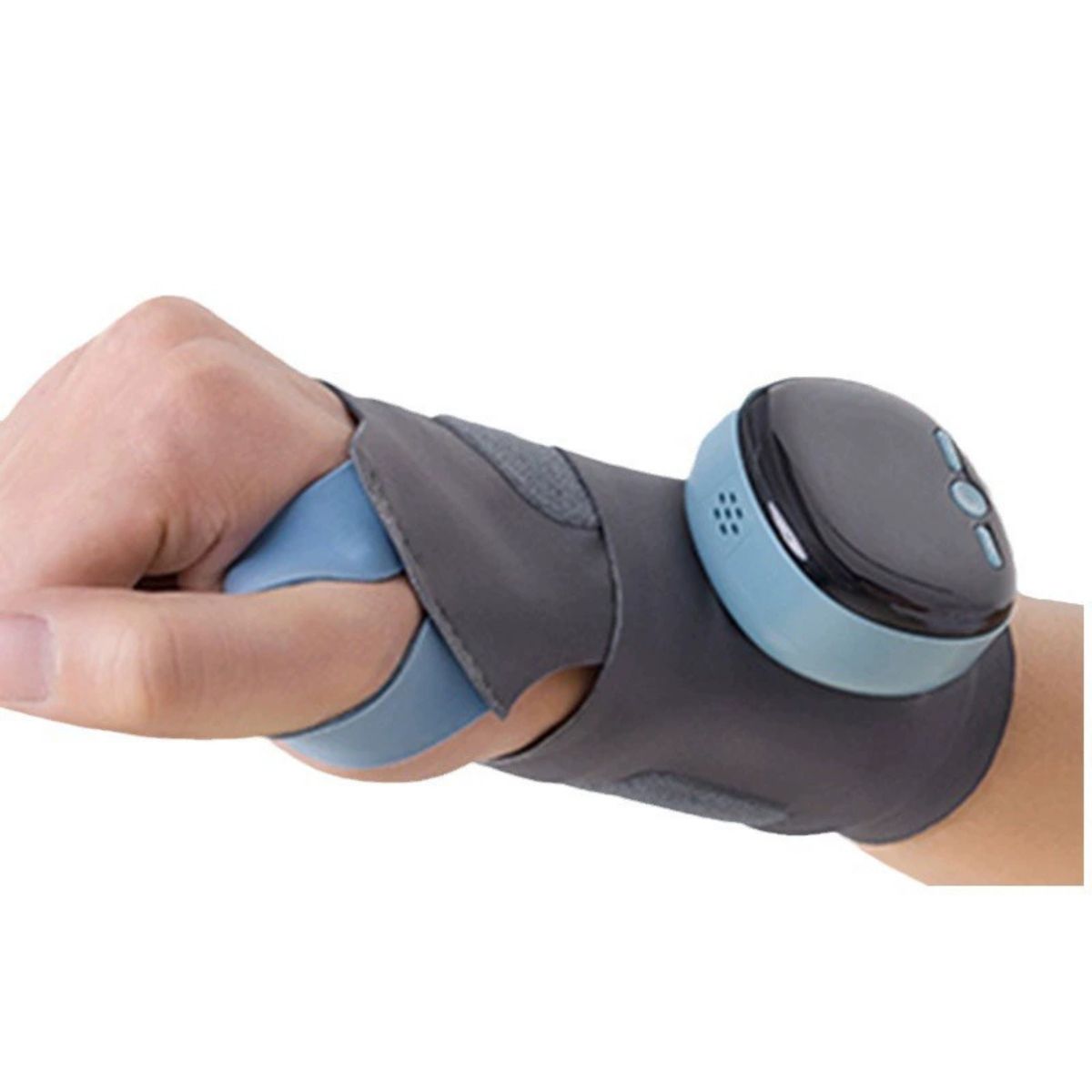 JC Health 3-in-1 Hand & Wrist Massager in grey and blue, shown on a white background.