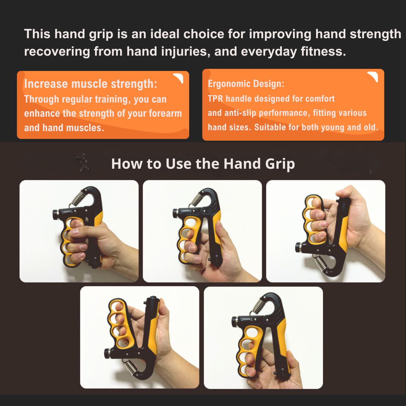 JC Health Finger Split Gripper | Ergonomic Hand Strengthener for Grip & Dexterity, No Slip