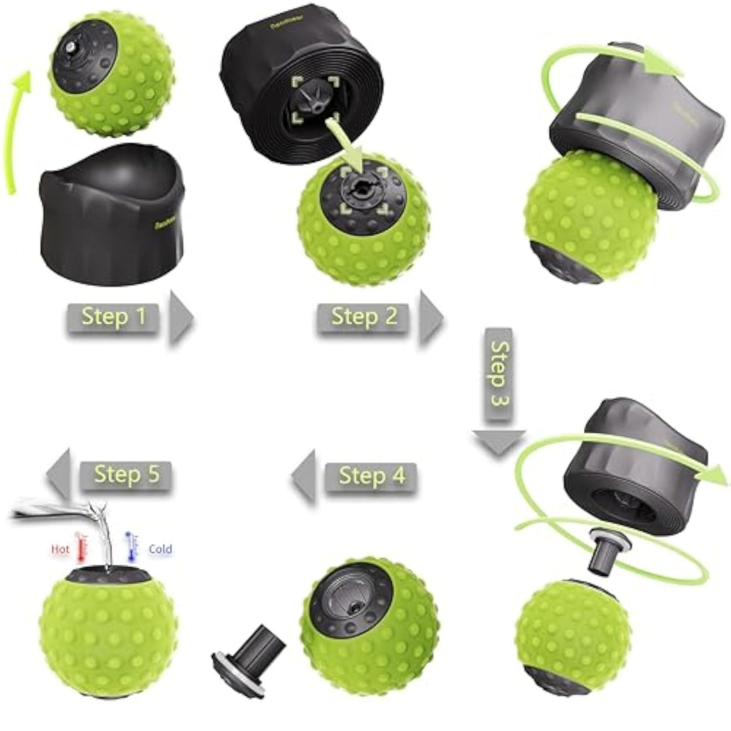 Step-by-step instructions how to use hot cold foot massager balls effectively