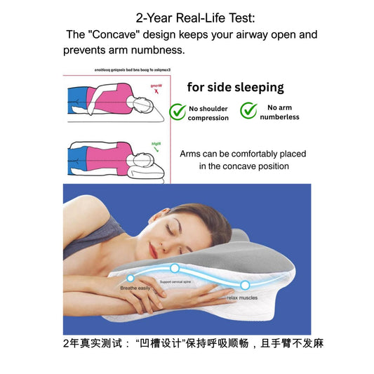 Best cervical pillow for sleep apnea and side sleepers Singapore - JC Health adjustable memory foam pillow