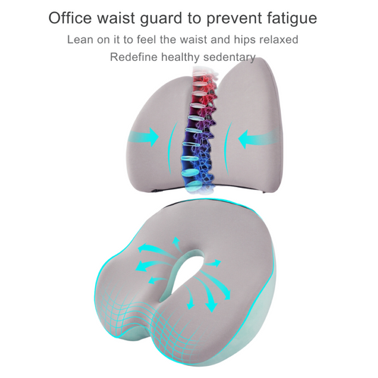 Ergonomic lumbar support pressure relief cushion for back pain and posture improvement
