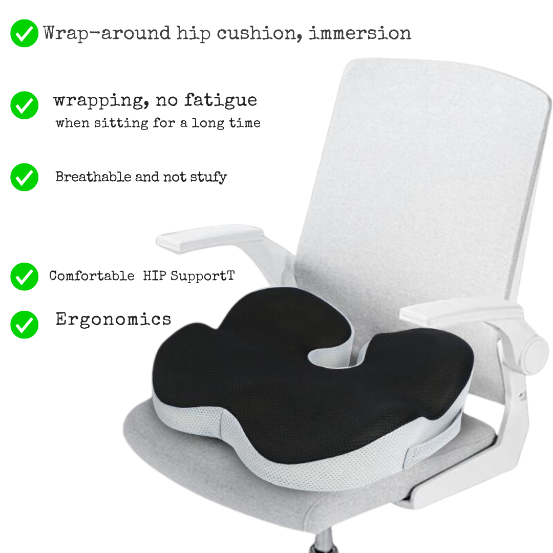 W-Shaped Memory Foam Comfort & Posture Cushion - Cool, Supportive Relief for Studying Students**