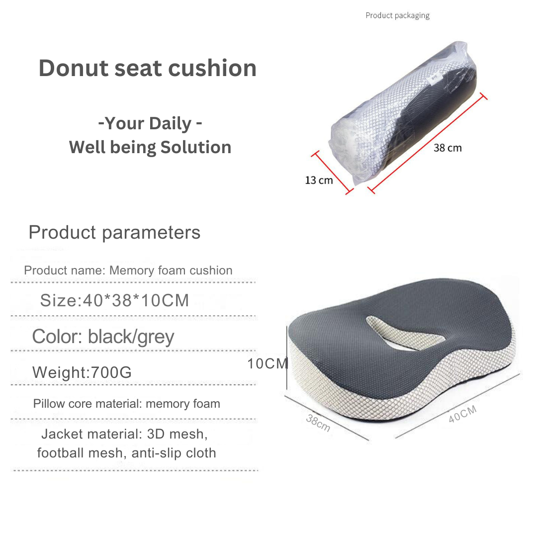 Back Pain Relief for Office Chairs: Memory Foam Seat Cushion (SG)|告别办公椅带来的背痛！ | 记忆棉坐垫，久坐不累！(新加坡)