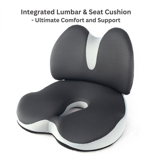 Integrated Lumbar & Seat Cushion: Your Solution for Back Pain and Discomfort