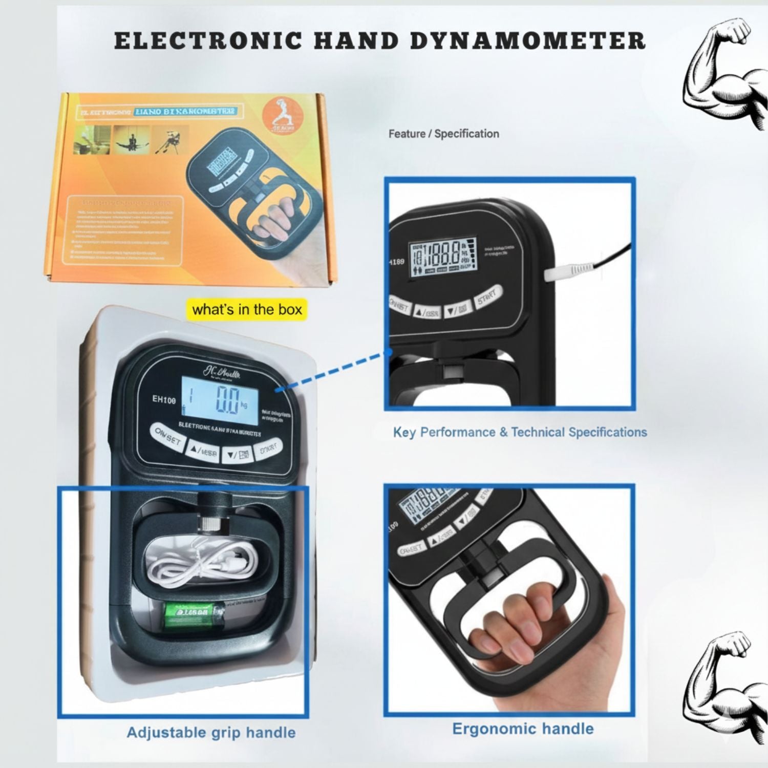JC Health Hand Dynamometer | Track Grip Strength & Progress – jchealth.sg