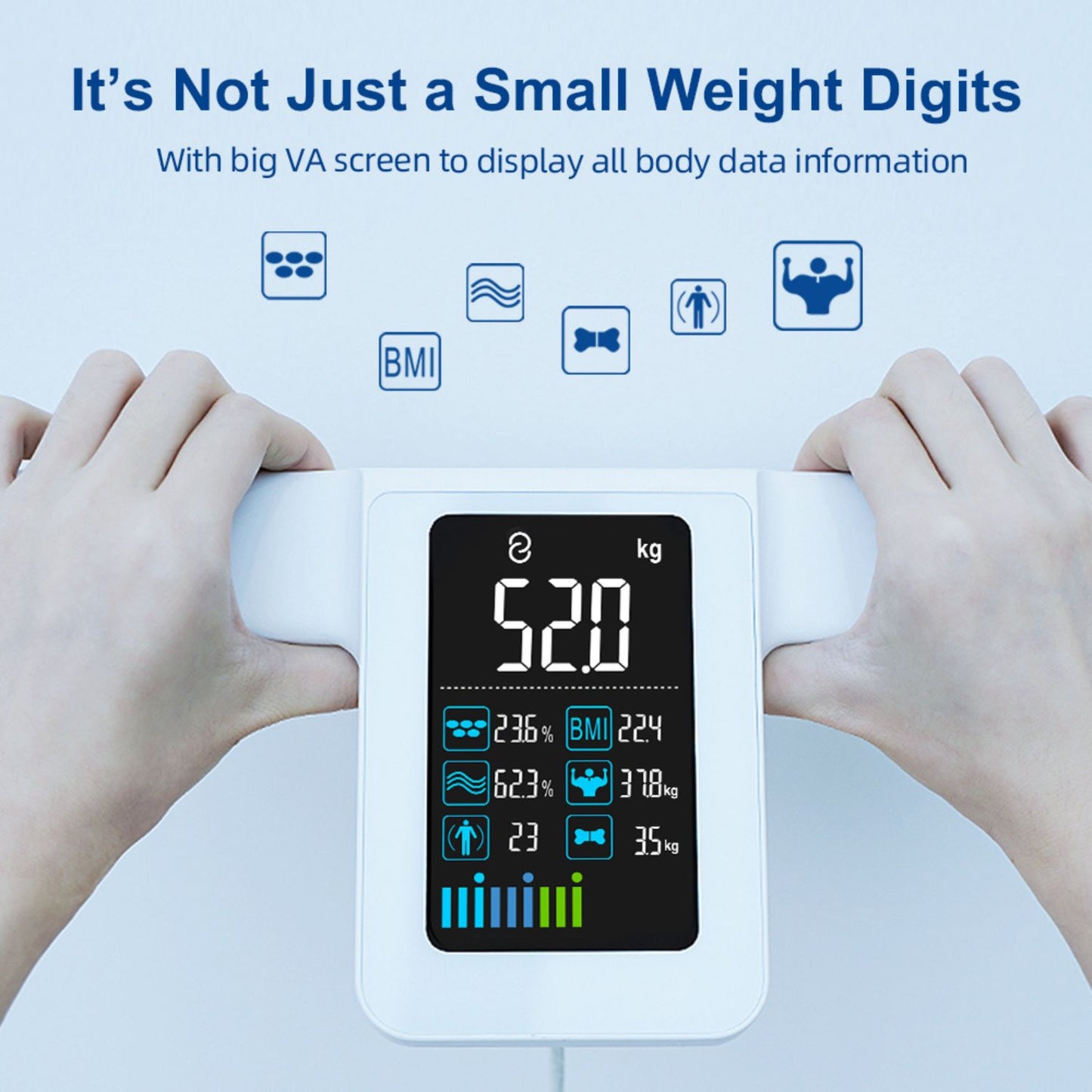 JCHealth Pro Smart Body Composition Scale | 28 Metrics, 8-Electrode BIA, Health App Sync