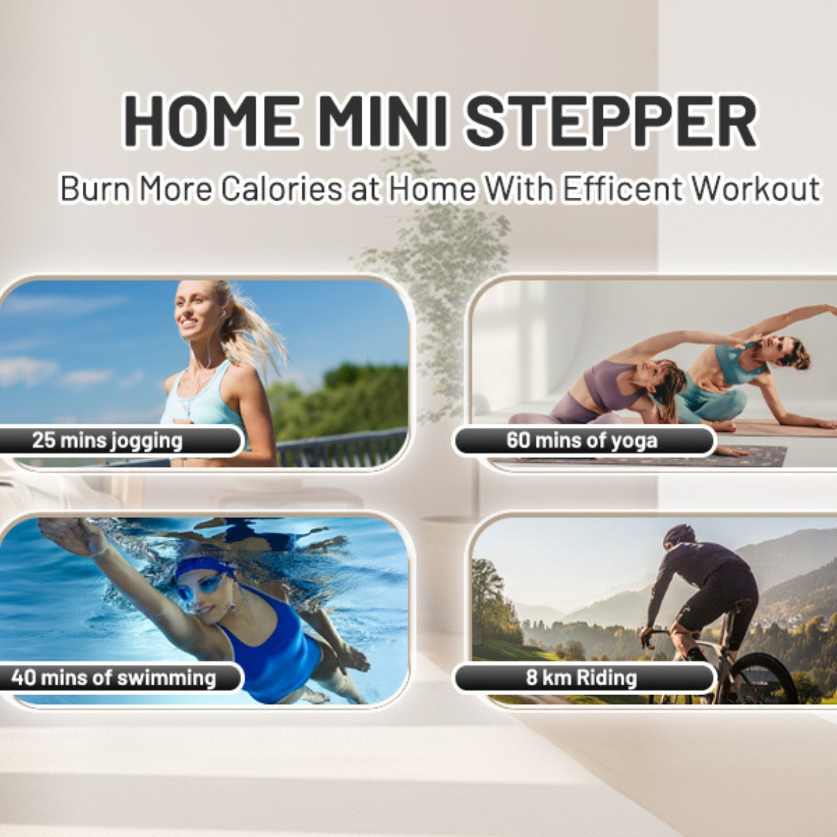 Senior-safe home stepper with adjustable handle bar for fall prevention and improved balance during exercise, perfect for HDB elderly fitness