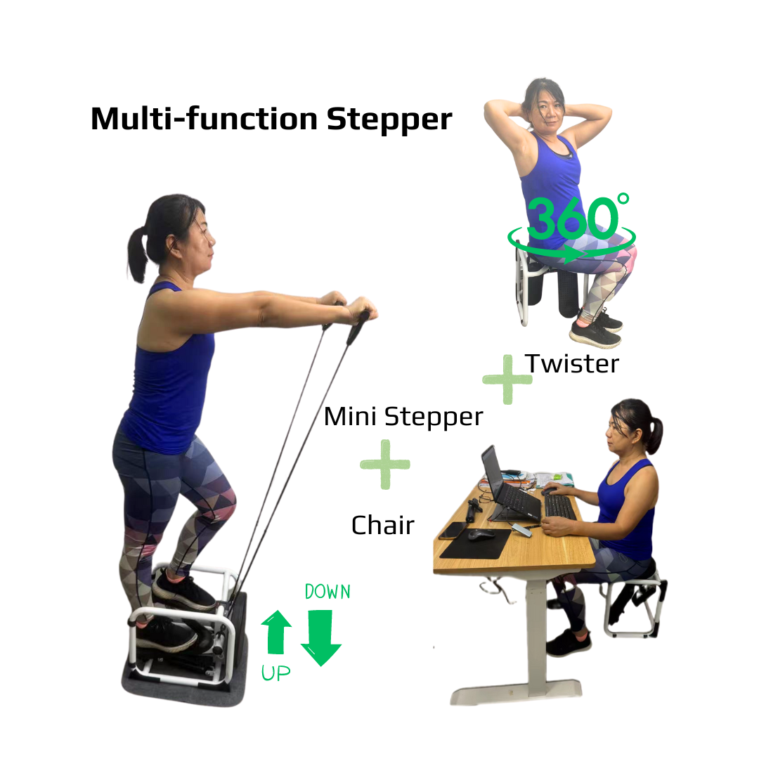 JChealth Mini Stepper with Twister Stool! Your Compact Home Gym Buddy