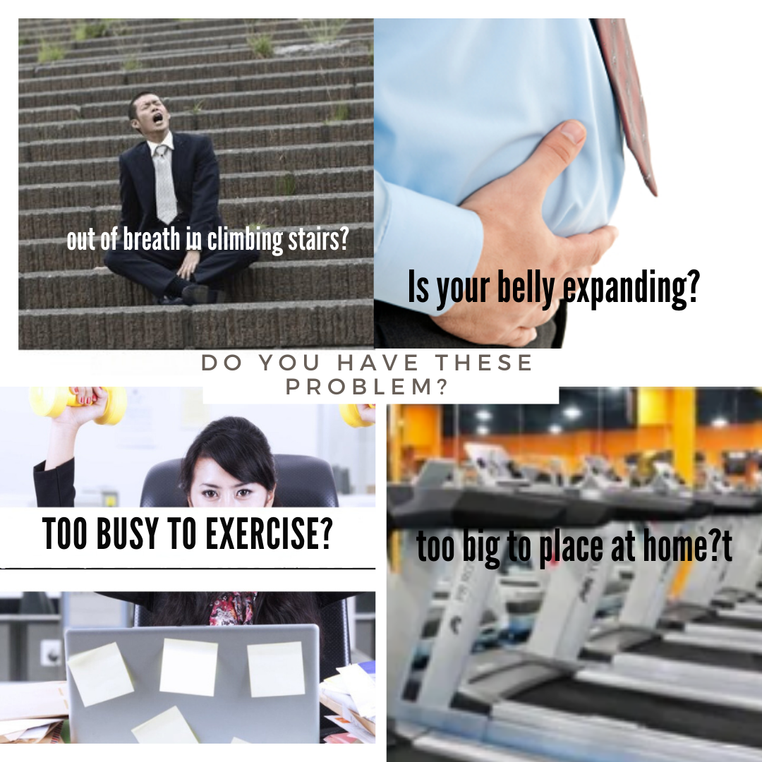 Man sitting on stairs out of breath, depicting the need for a home stair climber to improve cardiovascular health and leg strength for seniors

