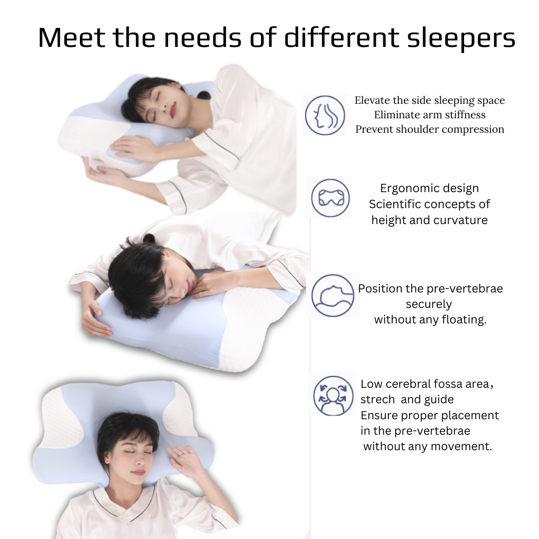 Cervical Memory Foam Pillow Contour Pillows for Neck and Shoulder Pai J C Health Pte Ltd