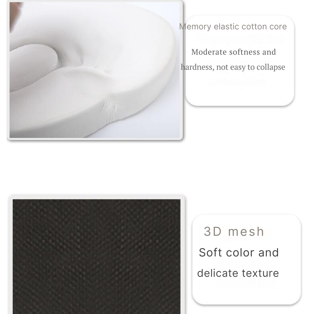 Pressure Relief Memory Foam Seat Cushion - Back Pain Relief, Improved Posture carry  handle