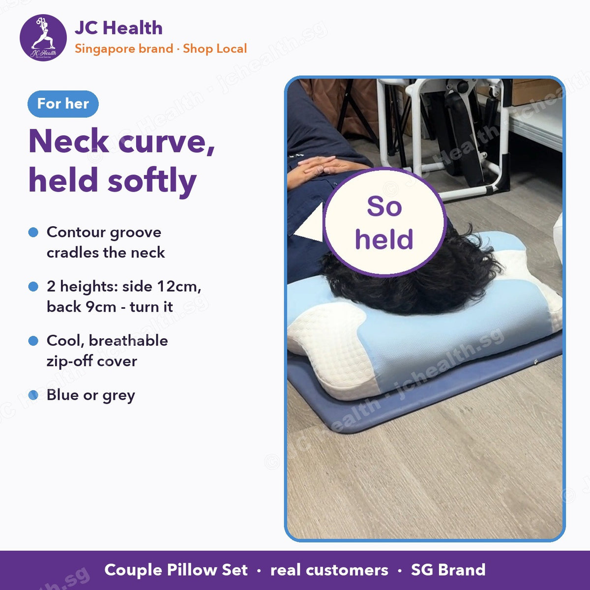 For her: contour neck pillow holds the neck curve