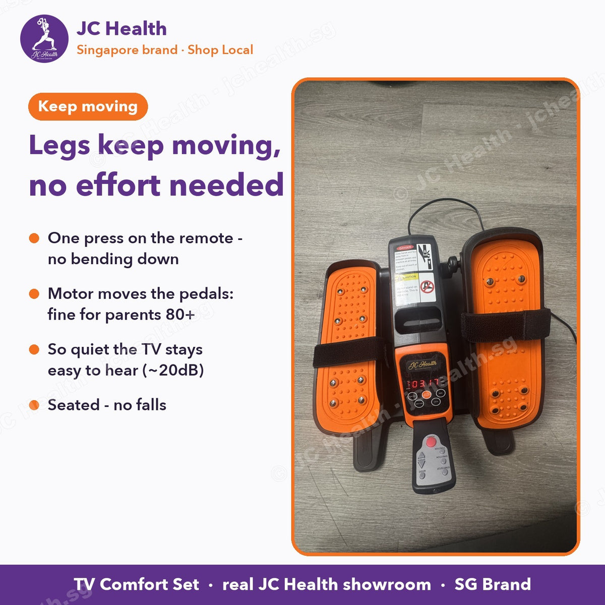 Legs keep moving with no effort - mini elliptical with remote control