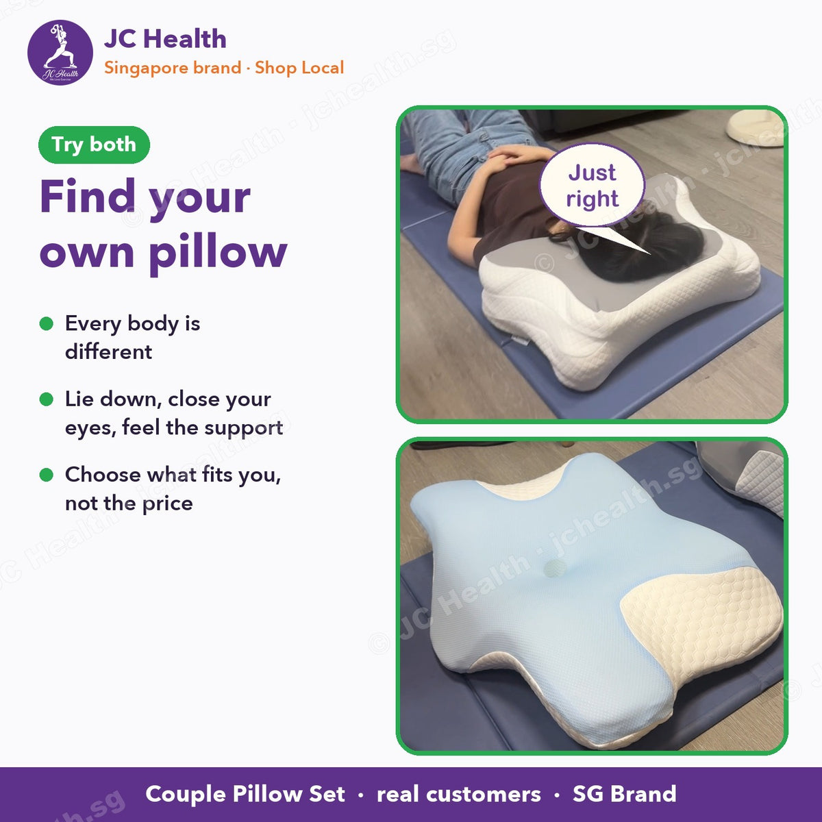 Try both pillows and find your own