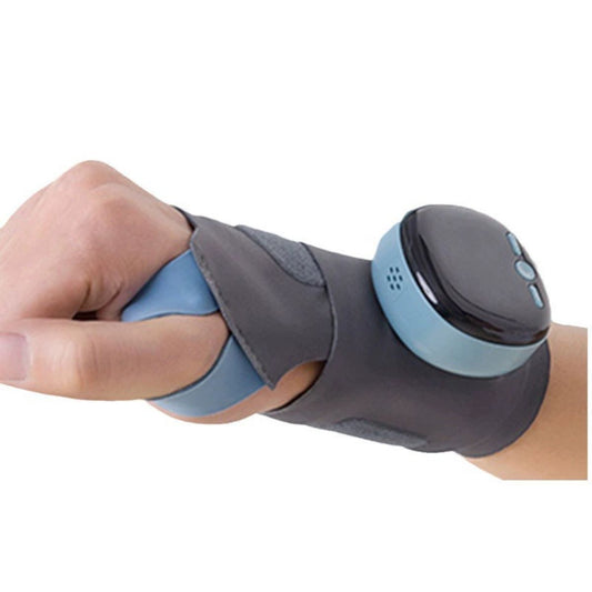 JC Health 3-in-1 Hand & Wrist Massager in grey and blue, shown on a white background.