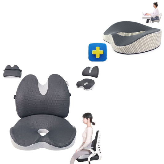 JC Health Ultimate Mix & Match Posture Bundle | 2-in-1 Zippable Lumbar Set + Standalone 45cm Donut Cushion