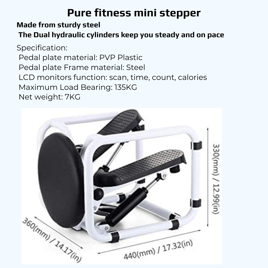 JChealth Mini Stepper with Twister Stool! Your Compact Home Gym Buddy