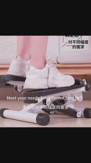 Video showcasing the JC Health Silent Mini Stepper: highlights its quiet operation, compact design, features like resistance bands and LCD display, and demonstrates 10-minute daily home exercise routines